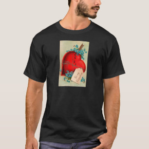 Vintage Big Red Bleeding Heart Valentijn Briefkaar T-shirt