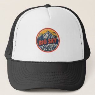 Vintage BIG SKY Montana Ski-resort Bozeman berg Trucker Pet