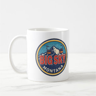 Vintage BIG SKY Montana Skioord Bozeman gebergte Koffiemok