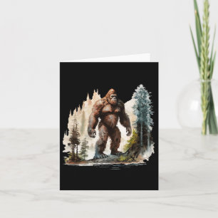 Vintage Bigfoot 70s Retro Bos Sasquatch Wandel  Kaart