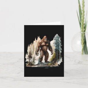 Vintage Bigfoot 70s Retro Bos Sasquatch Wandelen  Kaart