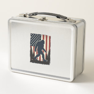 Vintage Bigfoot Amerikaanse Vlag Bos Vector Design