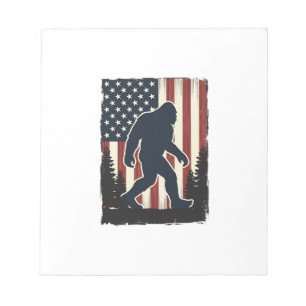 Vintage Bigfoot Amerikaanse Vlag Bos Vector Design Notitieblok