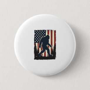 Vintage Bigfoot Amerikaanse Vlag Bos Vector Design Ronde Button 5,7 Cm