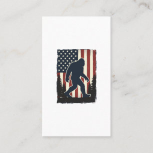 Vintage Bigfoot Amerikaanse Vlag Bos Vector Design Visitekaartje
