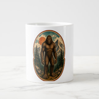 Vintage Bigfoot Bergbewaker Watercolor Cryptogram Grote Koffiekop
