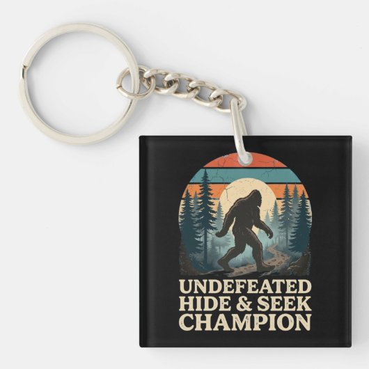 Vintage Bigfoot bergwandel dag Sleutelhanger (Voorkant)