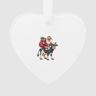 Vintage Bigfoot Kerstman Cow Riding Kerst Grappig Ornament