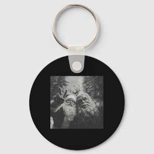 Vintage Bigfoot Kerstman Selfie Kerstmis  Sleutelhanger