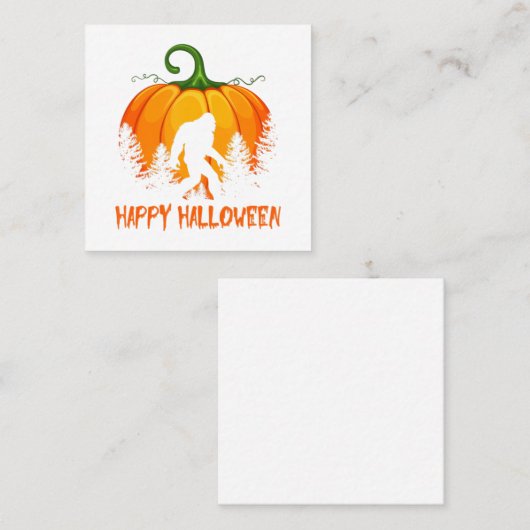 Vintage Bigfoot Pumpkin Halloween Vierkante Visitekaartje (Voorkant / Achterkant)