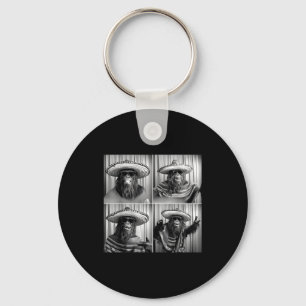 Vintage bigfoot sasquatch selfie photobooth cinco sleutelhanger