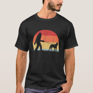Vintage Bigfoot Wandelende Pit bull Hond Sasquatch T-shirt