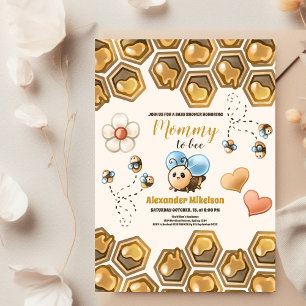 Vintage Bijen Baby Shower Kaart