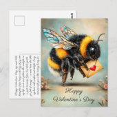 Vintage Bijen Liefde Boodschap Briefkaart (Voorkant / Achterkant)