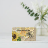 Vintage bijenhoningraat Visitekaartje (Staand voorkant)