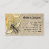 Vintage bijenhoningraat Visitekaartje (Achterkant)