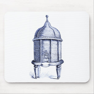 Vintage Bijenkorf Blauwe Tint Muismat