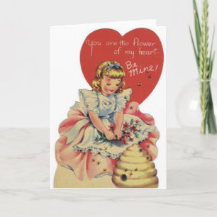 Vintage Bijenkorf Wees Van Mijne Valentijnkaart Kaart