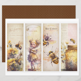 Vintage Bijenkrant Papierblad