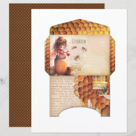 Vintage Bijenkrant Papierblad