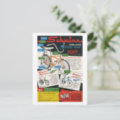 Vintage Bike Ad Briefkaart (Staand voorkant)