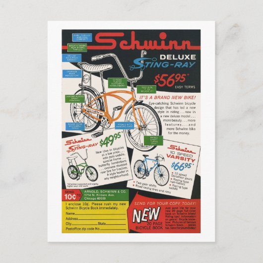 Vintage Bike Ad Briefkaart (Voorkant)