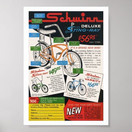 Vintage Bike Ad Poster (Voorkant)