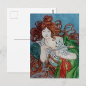 Vintage Bike Art Nouveau Alphonse Mucha Briefkaart (Voorkant / Achterkant)