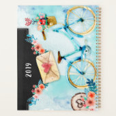 Vintage Bike Heart Mail Floral Waterverf Planner (Achterkant)