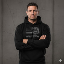 Vintage Biker USA Flag Helmet Hoodie