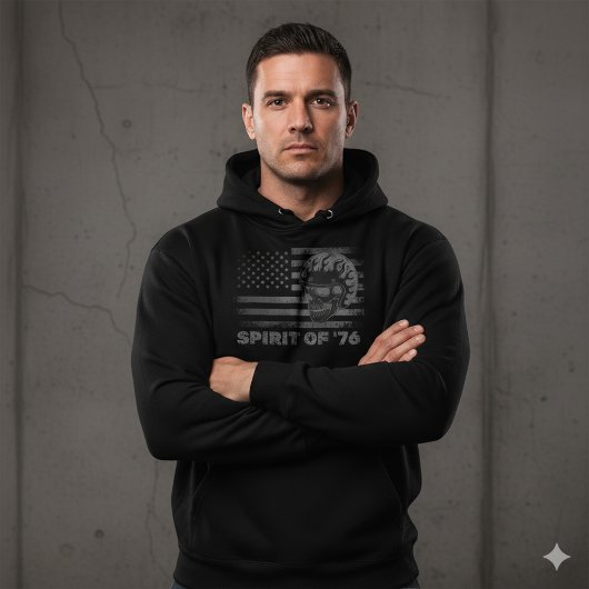 Vintage Biker USA Flag Helmet Hoodie