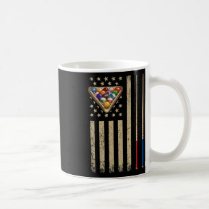 Vintage Biljart Amerikaanse Vlag Poolspeler Koffiemok