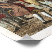 Vintage Billards print Poster voor vroege karikatu (Hoek)