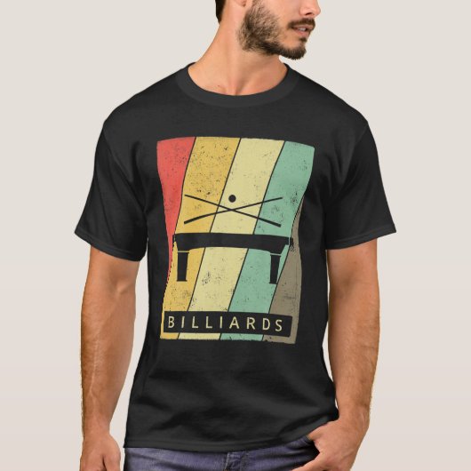 Vintage Billiards Sport Retro Poster T-shirt (Voorkant)