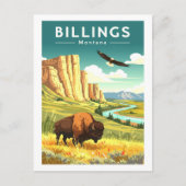 Vintage Billings Montana Briefkaart (Voorkant)