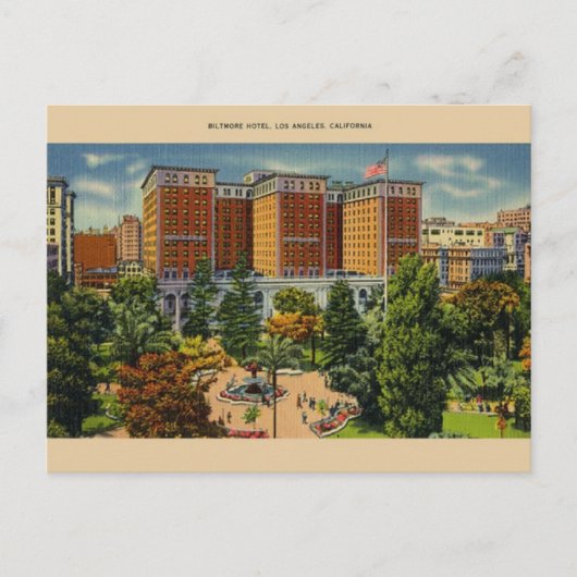 Vintage Biltmore Hotel Los Angeles Briefkaart (Voorkant)