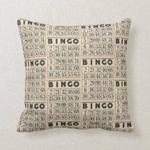 Vintage Bingo Card Pattern Pillow Kussen