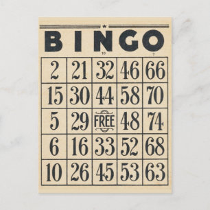 Vintage Bingo Game Kaart Briefkaart