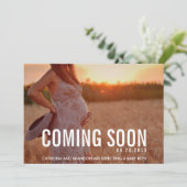 Vintage Binnenkort Foto Zwangerschap Aankondiging (Staand voorkant)