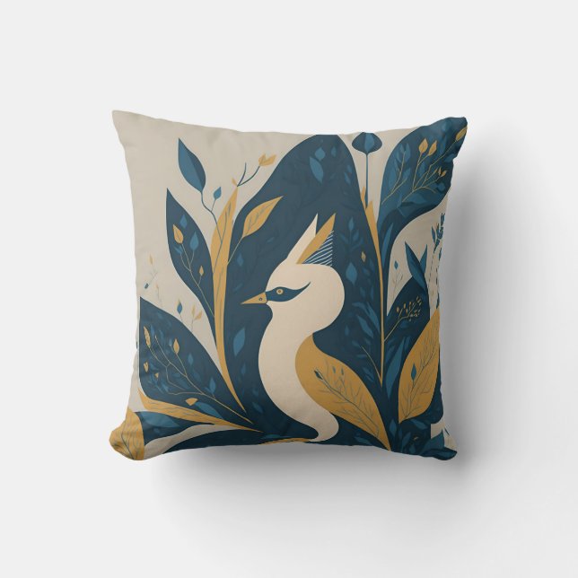 vintage bird 1 kussen (Voorkant)