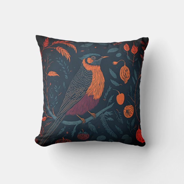 vintage bird 4 kussen (Voorkant)