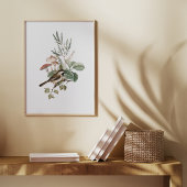 Vintage Bird and Mushroom Botanical Poster