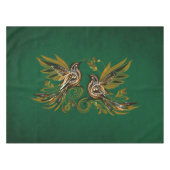 Vintage Bird Bloemendecor Groen Tafelkleed (Voorkant (Horizontaal))