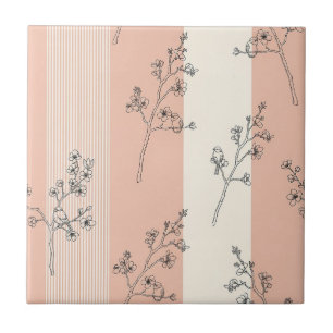 Vintage Bird Blossom Toile Streep (12) Tegeltje