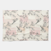 Vintage Bird Blossom Toile Streep (2) Theedoek (Horizontaal)