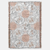 Vintage Bird Blossom Toile Streep (3) Deken (Voorkant Verticaal)