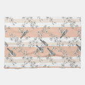 Vintage Bird Blossom Toile Streep (4) Theedoek (Horizontaal)