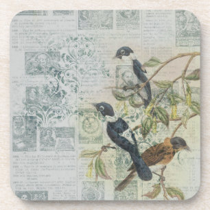 Vintage Bird Ephemera Bier Onderzetter