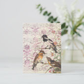Vintage Bird Ephemera Briefkaart (Staand voorkant)