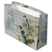 Vintage Bird Ephemera Groot Cadeauzakje (Achterkant Gekanteld)